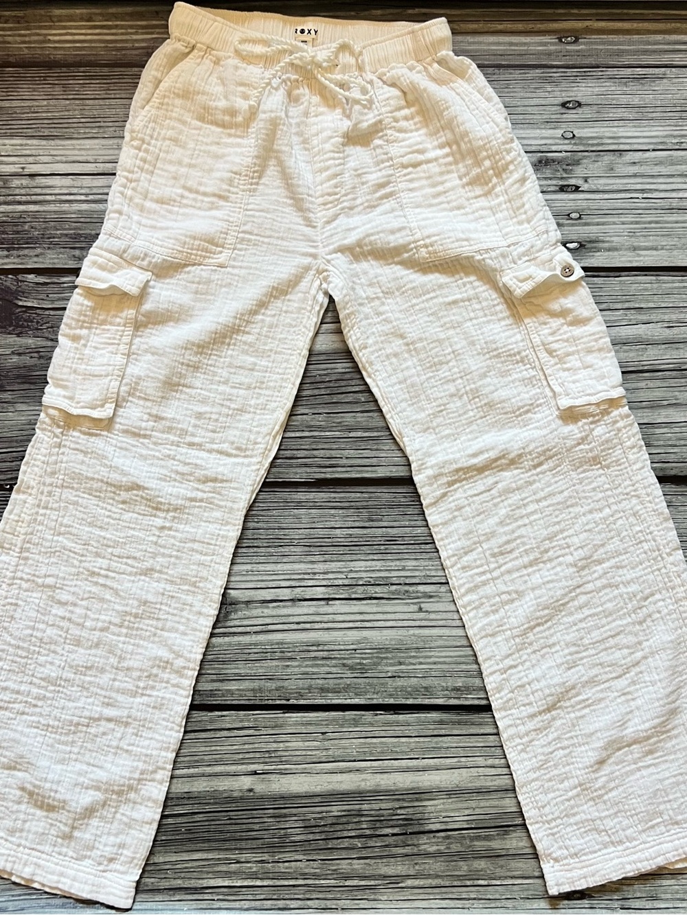 Roxy Women’s White Cotton Cargo Pants